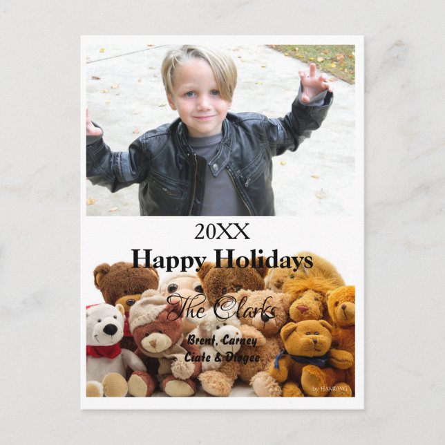 Cartão Postal De Festividades Cartão de Natal Cartaz de Ursos - HAMbWG (Frente)