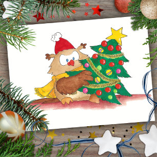 Cartão Postal De Festividades cartão de natal CHRISTMAS OWL por Nicole Janes