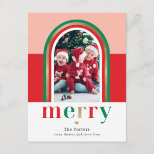 Cartão Postal De Festividades Cartão de Natal com Arco Alegre Postcard
