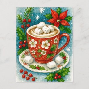 Cartão Postal De Festividades Cartão de Natal com Chocolate Quente Festivo