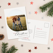 Cartão de Natal com Foto de Arco Elegante