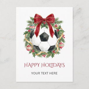 Cartão Postal De Festividades Cartão de Natal com Grinalda de Bola de Futebol e