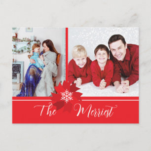 Cartão Postal De Festividades Cartão de Natal com Laço Vermelho