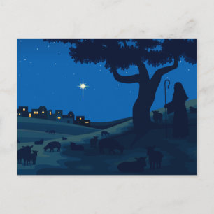 Cartão Postal De Festividades Cartão de Natal com Shepherd