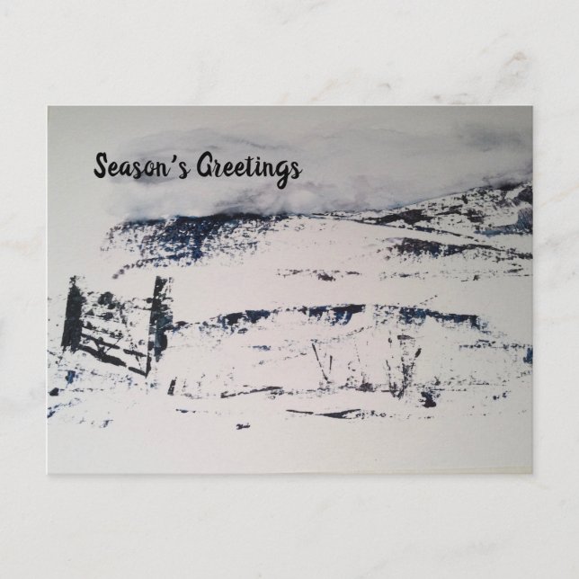 Cartão Postal De Festividades Cartão de Natal da Paisagem de Neve (Frente)