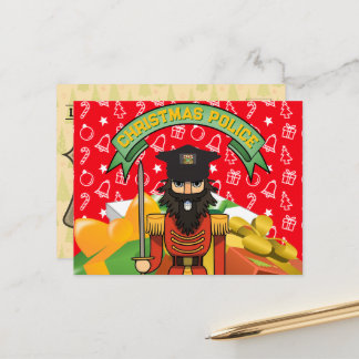 Cartão Postal De Festividades Cartão de Natal da Polícia | Quebra-Nozes Engraçad