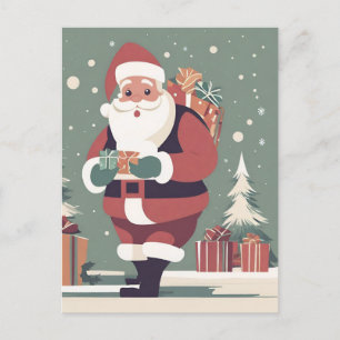 Cartão Postal De Festividades Cartão de Natal de 1960 Vintage 60s