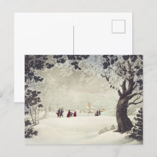 Cartão Postal De Festividades Cartão de Natal de 1960 Vintage 60s