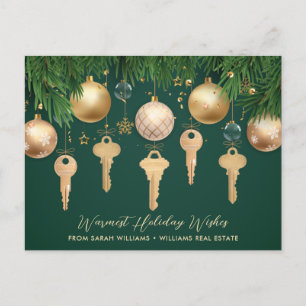 Cartão Postal De Festividades Cartão de Natal de 2022 da Golden Keys Real Estate