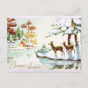 Cartão Postal De Festividades Cartão de Natal De Deer