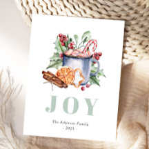 Cartão de Natal de Doces de Aquarela Natalícios Fo