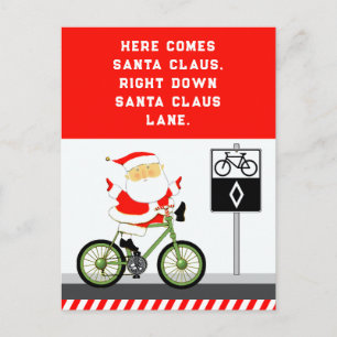 Cartão Postal De Festividades Cartão de Natal de Férias de Biking do Ciclista