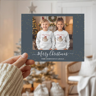 Cartão Postal De Festividades Cartão de Natal de Foto Única Elegante