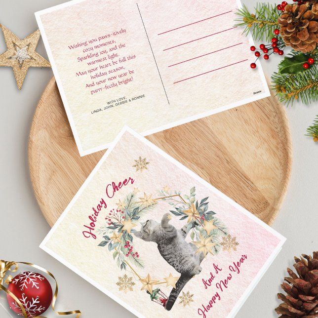 Cartão Postal De Festividades Cartão de Natal de Gato Malhado – Desenho de Grina (Criador carregado)