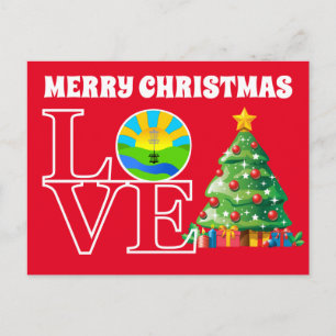 Cartão Postal De Festividades Cartão de Natal de Golf de Disco de Amor