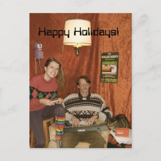 Cartão Postal De Festividades Cartão de Natal de Kim e Josh