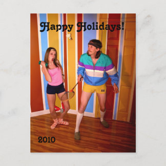 Cartão Postal De Festividades Cartão de Natal de Kim e Josh