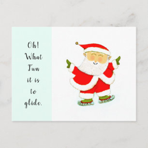 Cartão Postal De Festividades cartão de Natal de patinação no gelo