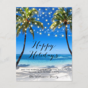 Cartão Postal De Festividades Cartão de Natal de Praia Costeira Tropical