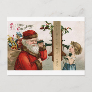 Cartão Postal De Festividades Cartão de Natal de Reprodução Vintage