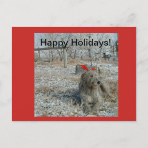Cartão Postal De Festividades Cartão de Natal de Wolfhound Irlandês