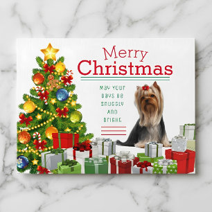 Cartão Postal De Festividades Cartão de Natal de Yorkshire Terrier