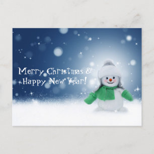 Cartão Postal De Festividades Cartão de Natal do Boneco de Neve