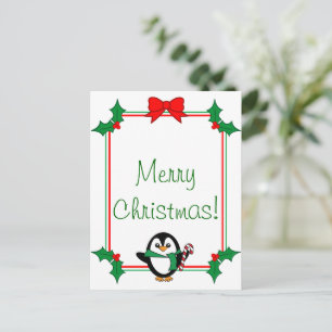 Cartão Postal De Festividades Cartão de Natal do Pinguim
