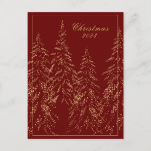 Cartão Postal De Festividades Cartão de Natal Elegante para Árvores de Férias Gl