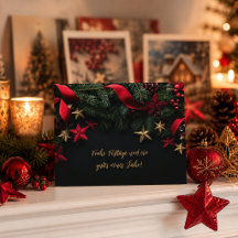 Cartão de Natal Elegante Personalizável com Grinal