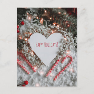 Cartão Postal De Festividades Cartão de Natal em forma de coração