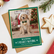 Cartão de Natal engraçado com foto de cachorro fof
