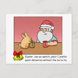 Cartão Postal De Festividades Cartão de Natal engraçado: Papai Noel mudando de e