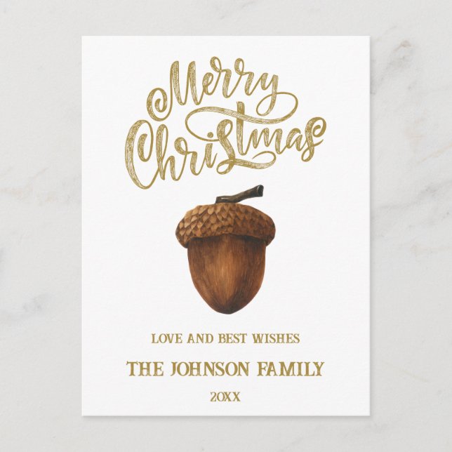 Cartão Postal De Festividades Cartão de Natal Eucalyptus Acorns (Frente)