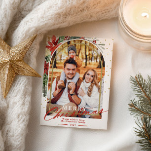 Cartão Postal De Festividades Cartão de Natal Feliz para a Família Fotografias