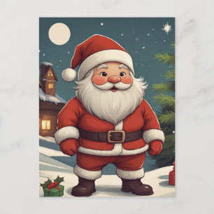 Cartão Postal De Festividades Cartão de Natal Festivo do Papai Noel