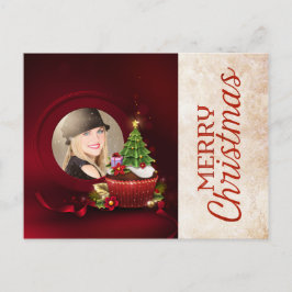 Cartão Postal De Festividades Cartão de Natal Fotográfico de papais noeis