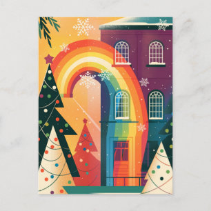 Cartão Postal De Festividades Cartão de Natal Gay Moderno Simples e Elegante
