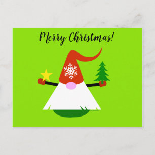 Cartão Postal De Festividades Cartão de Natal Gnome Alegre Férias