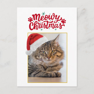 Cartão Postal De Festividades Cartão de Natal Meowy com Foto Personalizada
