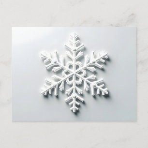 Cartão Postal De Festividades Cartão de Natal Minimalista em Floco de Neve