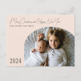Cartão Postal De Festividades Cartão de Natal Moderno Boho Chic Arco