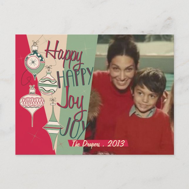 Cartão Postal De Festividades Cartão de Natal Moderno do Século Médio (Frente)