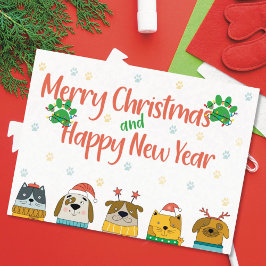 Cartão Postal De Festividades Cartão de Natal para Negócios de Pet