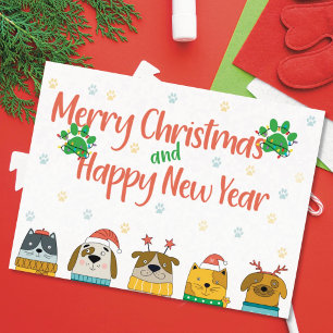 Cartão Postal De Festividades Cartão de Natal para Negócios de Pet