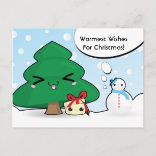 Cartão Postal De Festividades Cartão de Natal para personagens de desenho animad
