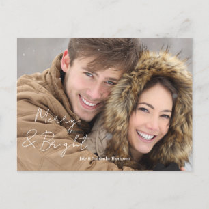 Cartão Postal De Festividades Cartão de Natal Personalizado com Foto Alegre e Br