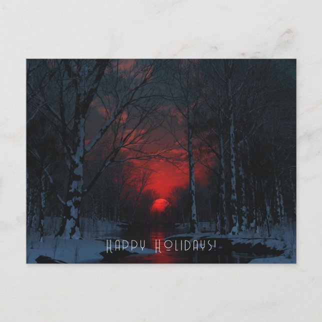 Cartão Postal De Festividades Cartão de Natal plano Solstice (Frente)