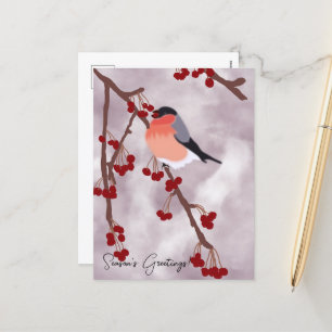 Cartão Postal De Festividades Cartão de Natal Robin Personalizado