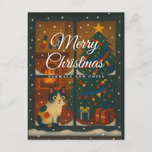 Cartão Postal De Festividades Cartão de Natal Sarmale e Chill